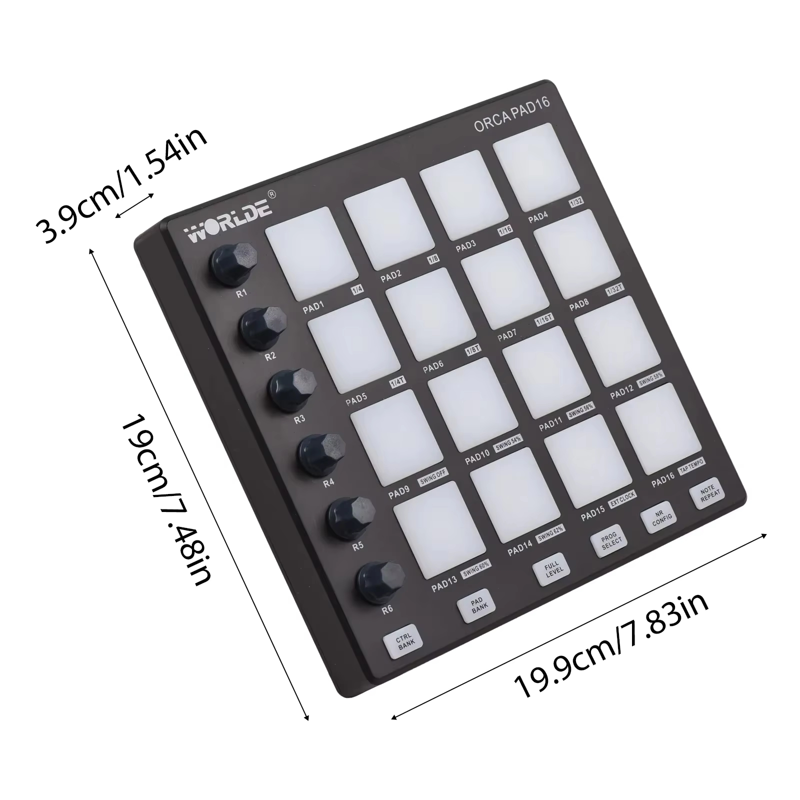 WORLDE ORCA PAD16 MIDI Control - Midi Controller Pad ulasan dan harga