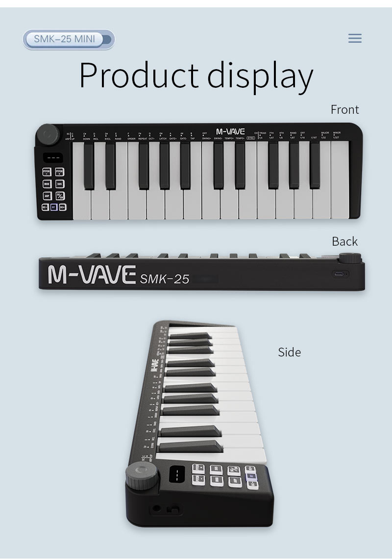 M-VAVE-Mini Teclado MIDI Recar - Midi Controller Pad ulasan dan harga