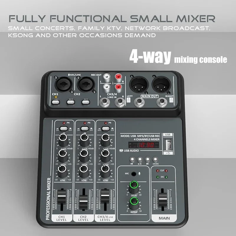 4-Channel Pro Audio Mixing Con - Audio Music Dj ulasan dan harga