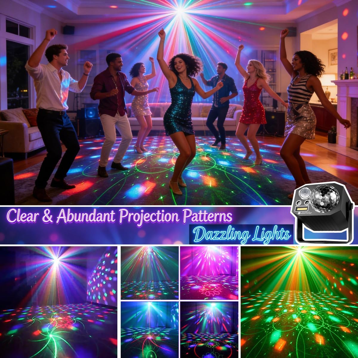 Dj Party Disco Ball Lights wit - Audio Music Dj ulasan dan harga